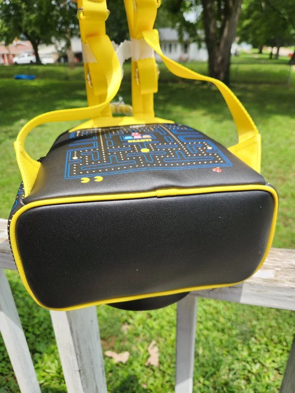 Loungefly Pac-Man Mini Backpack in Black and Metallic Gold NWT